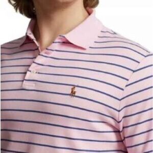 Polo Ralph Lauren Classic Fit Polo Shirt – L – Carmel Pink/Navy - Like new